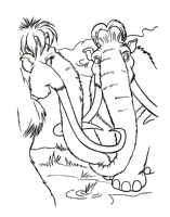 A coloring page of ice age